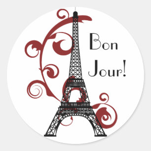 Adesivo Redondo Eiffel Tower Sticker