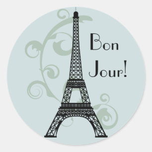 Adesivo Redondo Eiffel Tower Sticker