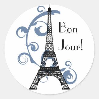 Adesivo Redondo Eiffel Tower Sticker