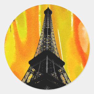 Adesivo Redondo Eiffel Tower Sticker
