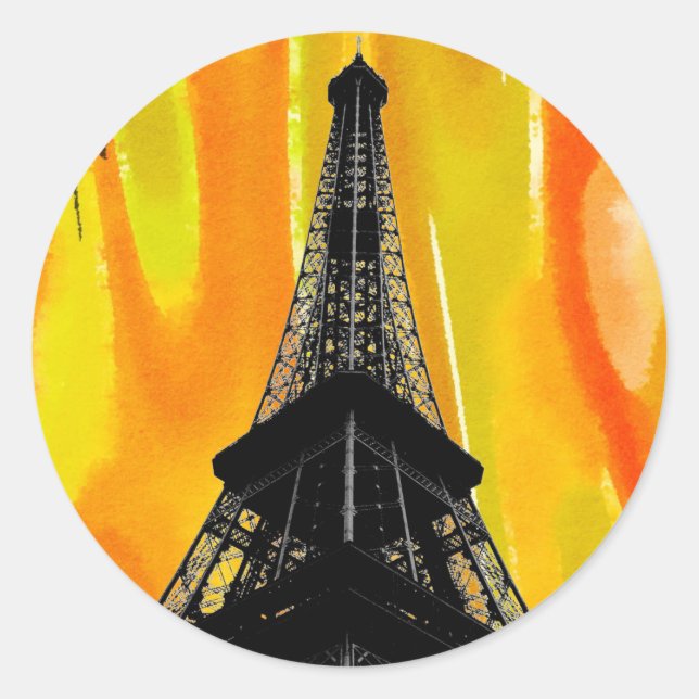 Adesivo Redondo Eiffel Tower Sticker (Frente)
