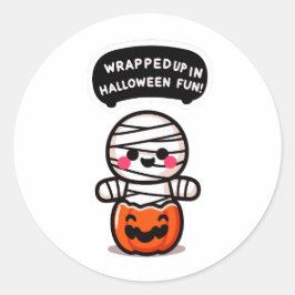 Adesivo Redondo Eine Mummie in einem Kürbis 
