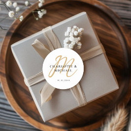 Adesivo Redondo Einfach, elegant, monogram 