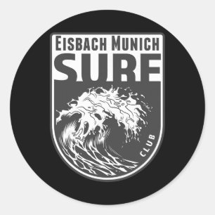 Adesivo Redondo Eisch, lembrança de surf de Munique Ondas de surf 