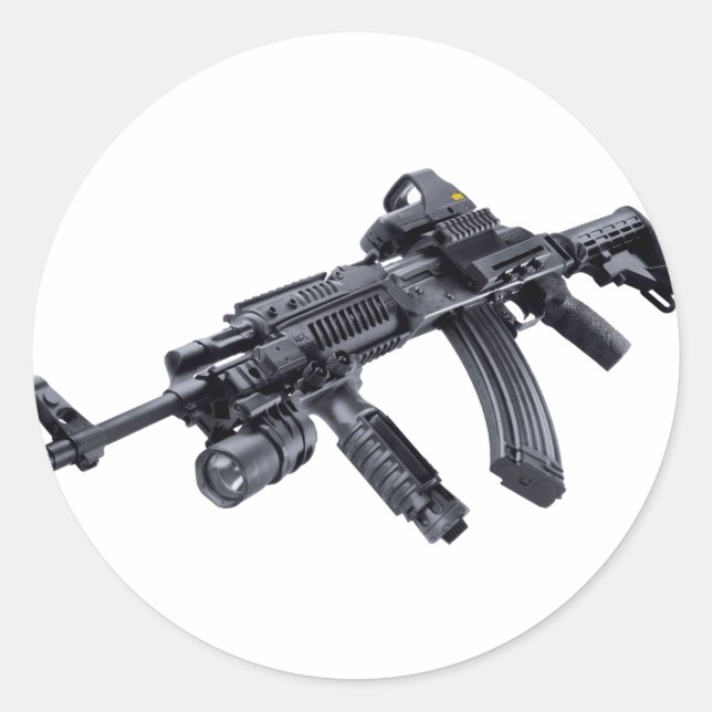 Adesivo Redondo Eixo do Assalto de Assalto AK-47, Tático, EOTech c (Frente)