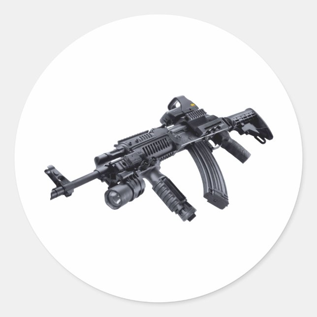 Adesivo Redondo Eixo do Assalto de Assalto AK-47, Tático, EOTech c (Frente)