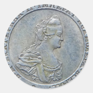 Adesivo Redondo Ekaterine II/rainha Catherine II, Rússia