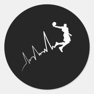 Adesivo Redondo Ekg Frequência Do Jogador De Bysketbyll Dunki
