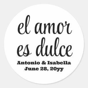 Adesivo Redondo El amor es dulce recepção de casamento trata para 
