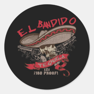 Adesivo Redondo El Bandido Tequila Sticker