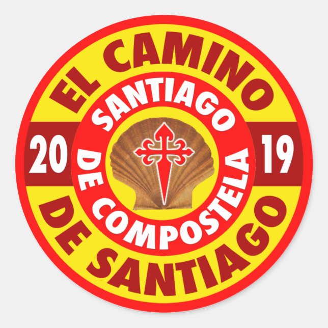 Adesivo Redondo El Camino de Santiago 2019 (Frente)
