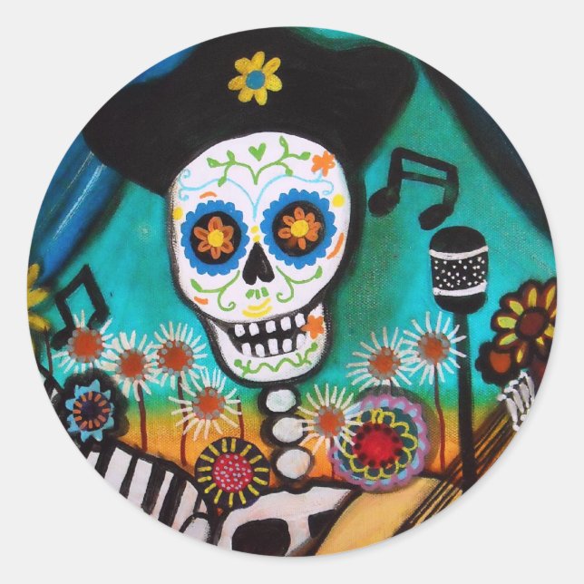 ADESIVO REDONDO EL CANTADA-GITARA (Frente)