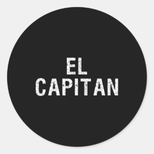 Adesivo Redondo El Capitan Captain Of The Ship T Shirt 