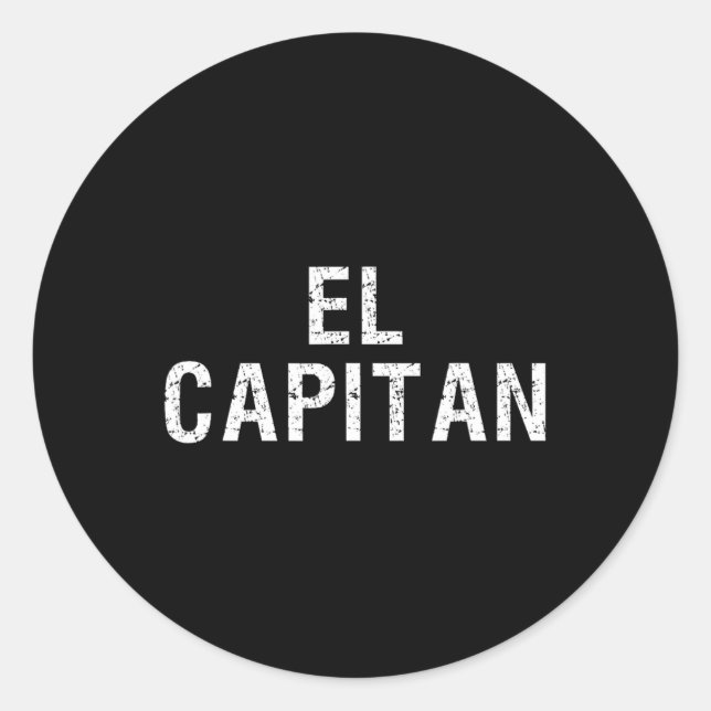 Adesivo Redondo El Capitan Captain Of The Ship T Shirt  (Frente)