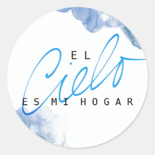 Adesivo Redondo El Cielo es mi Hogar com Blue Clouds Sticker