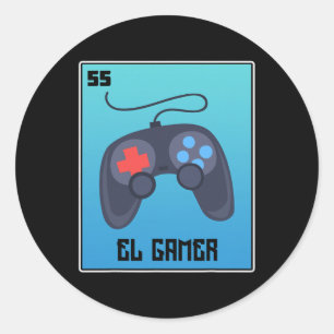 Adesivo Redondo El Gamer Video games Engraçado Loteria Mexicana Pa
