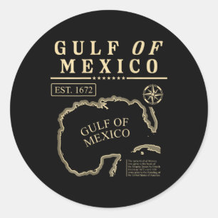 Adesivo Redondo El Golfo De Mexico Respeita História Mar Nome O
