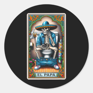 Adesivo Redondo El Papa Latino Tarot Cartão Espanhol Fazendo Pai P