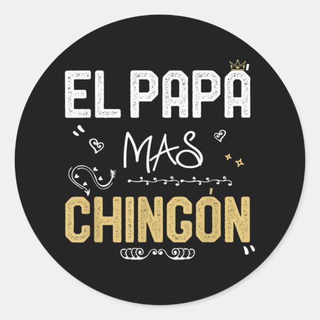 Adesivo Redondo El Papa Mas Chingon Pai espanhol Legal mexicano (Frente)