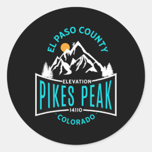 Adesivo Redondo El Paso County Pikes Peak Colorado Escalada