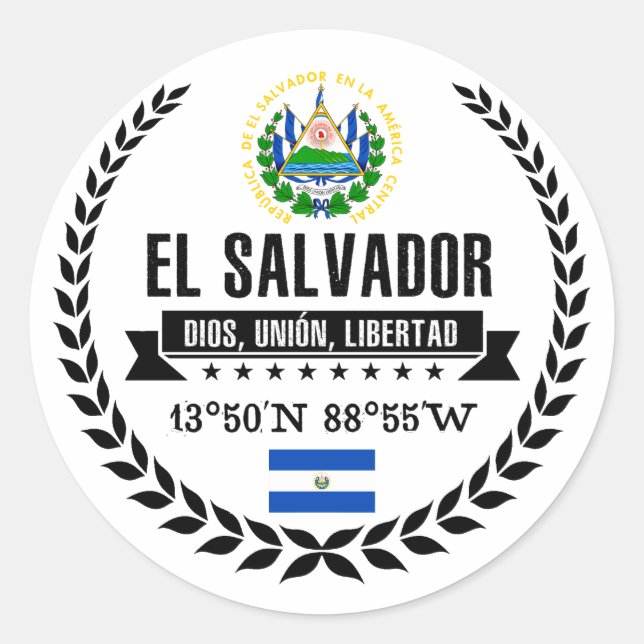 Adesivo Redondo El Salvador (Frente)