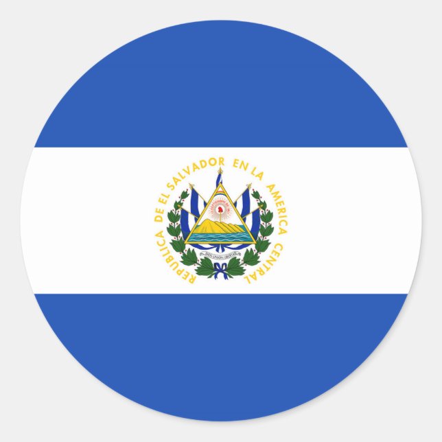 Adesivo Redondo El Salvador, bandeira, bandera, Salvadoriano (Frente)