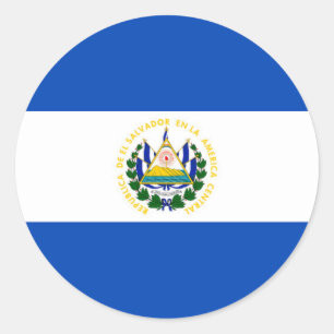 Adesivo Redondo El Salvador, bandeira, bandera, Salvadoriano