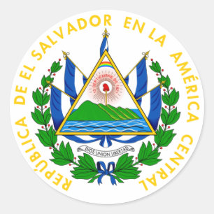 Adesivo Redondo El Salvador - emblema/bandeira/brasão/símbolo