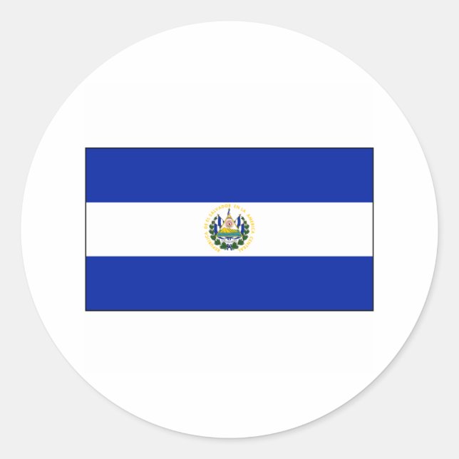 Adesivo Redondo El Salvador FLAG Internacional (Frente)