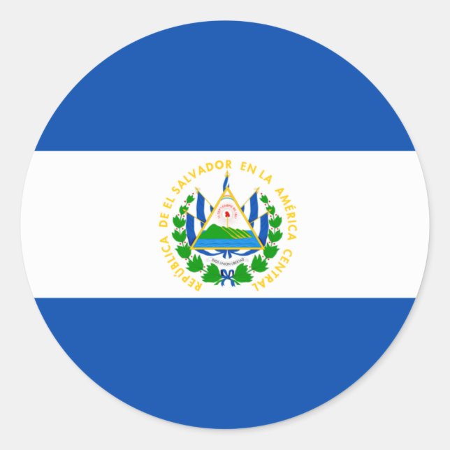 Adesivo Redondo El Salvador flag Sticker (Frente)
