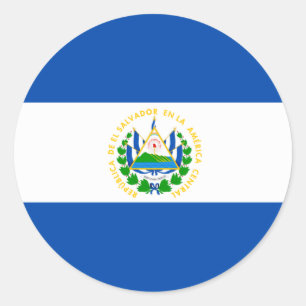 Adesivo Redondo El Salvador flag Sticker