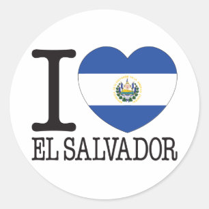 Adesivo Redondo El Salvador Love v2