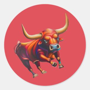 Adesivo Redondo El Toro A Cultura Mexicana Do Bull Espanhol