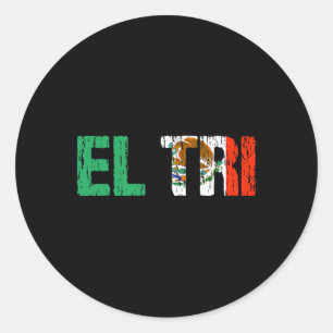 Adesivo Redondo El Tri México Fã de Futebol Camisa da Gi Bandeira