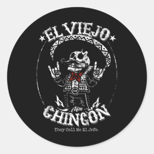 Adesivo Redondo El Viejo Mas Chingon Cinco De Mayo Mexicano