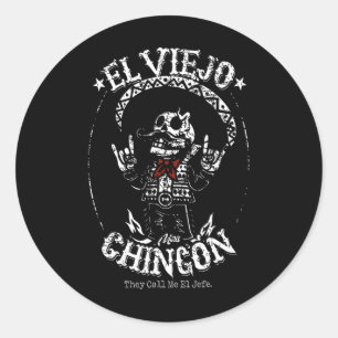 Adesivo Redondo El Viejo Mas Chingon Cinco De Mayo Mexicano 1