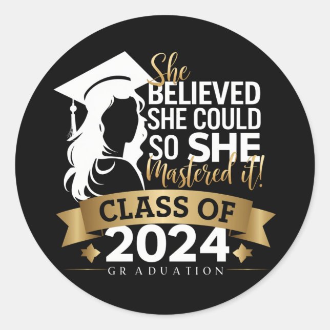 Adesivo Redondo Ela Acreditava Que Podia, Por Isso Conseguiu Matá- (Frente)