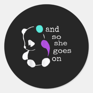 Adesivo Redondo Ela Continua - Semicolon Gift Suicida Prevention