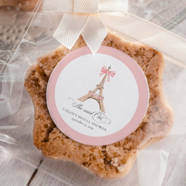 Adesivo Redondo Ela disse Sim Paris Arco Torre Eiffel CHÁ DE NOIVA (Criador carregado)