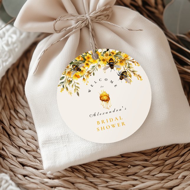 Adesivo Redondo Ela Encontrou Seu Chá de panela Rústico De Mel (Criador carregado)