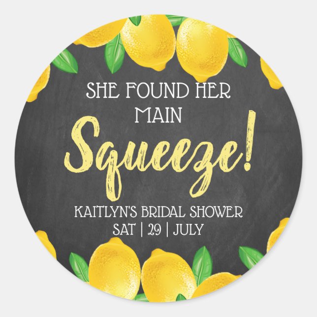 Adesivo Redondo Ela Encontrou Seu Esmagamento Principal Chuveiro d (Frente)