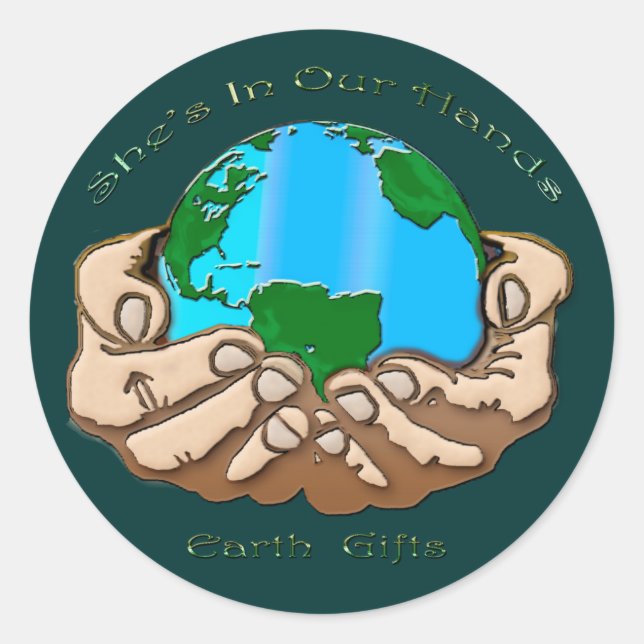 Adesivo Redondo ELA ESTÁ EM NOSSA Coleção DE MÃOS (Frente)