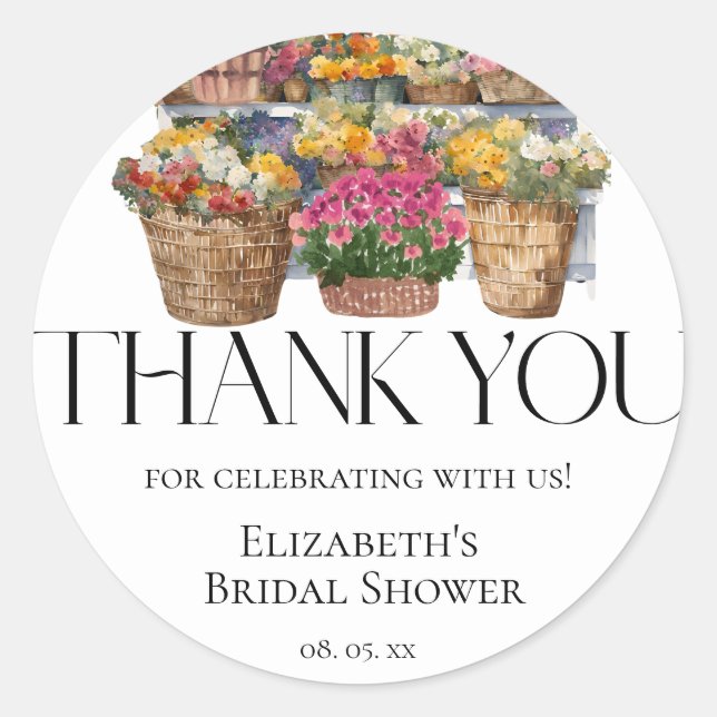 Adesivo Redondo Ela Está Fora Do Mercado Compra Obrigado (Frente)