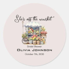 Adesivo Redondo Ela está fora do She is Off the Market Farm Stand 