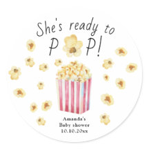 Ela está pronta para Pop Watercolor Popcorn Chá de