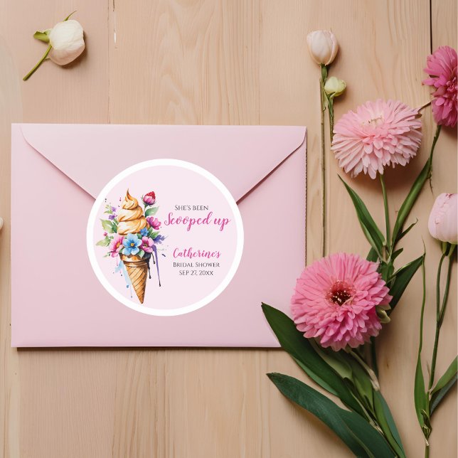 Adesivo Redondo Ela foi esfregada no Chá de panela Sorvete (Criador carregado)