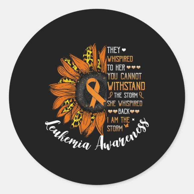 Adesivo Redondo Ela Gritou De Volta Eu Sou A Tempestade Leukemia A (Frente)