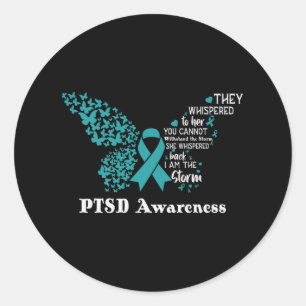 Adesivo Redondo Ela Gritou De Volta Eu Sou A Tempestade Ptsd Consc