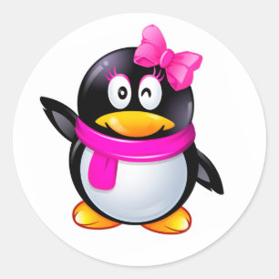 Adesivo Redondo Ela Pinguin