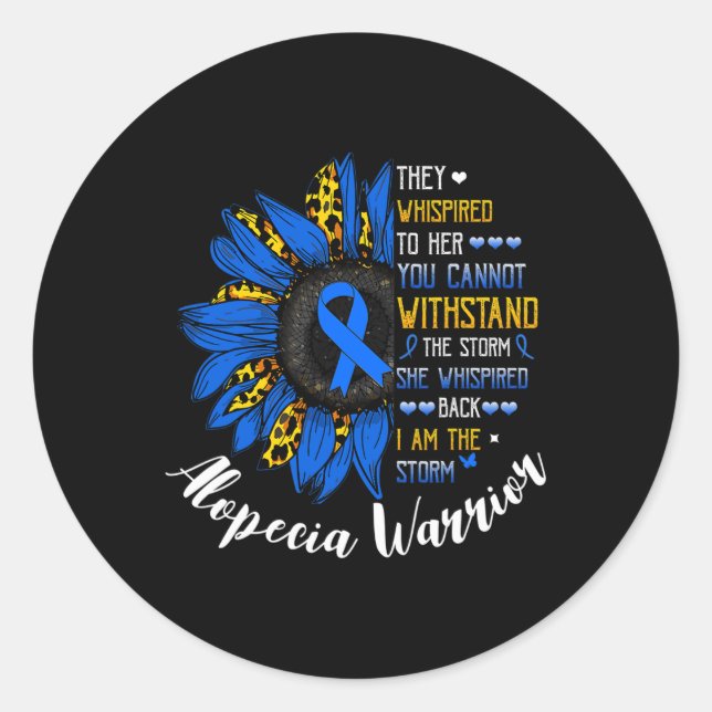 Adesivo Redondo Ela Sussurrou Eu Sou A Tempestade Alopecia Areata  (Frente)